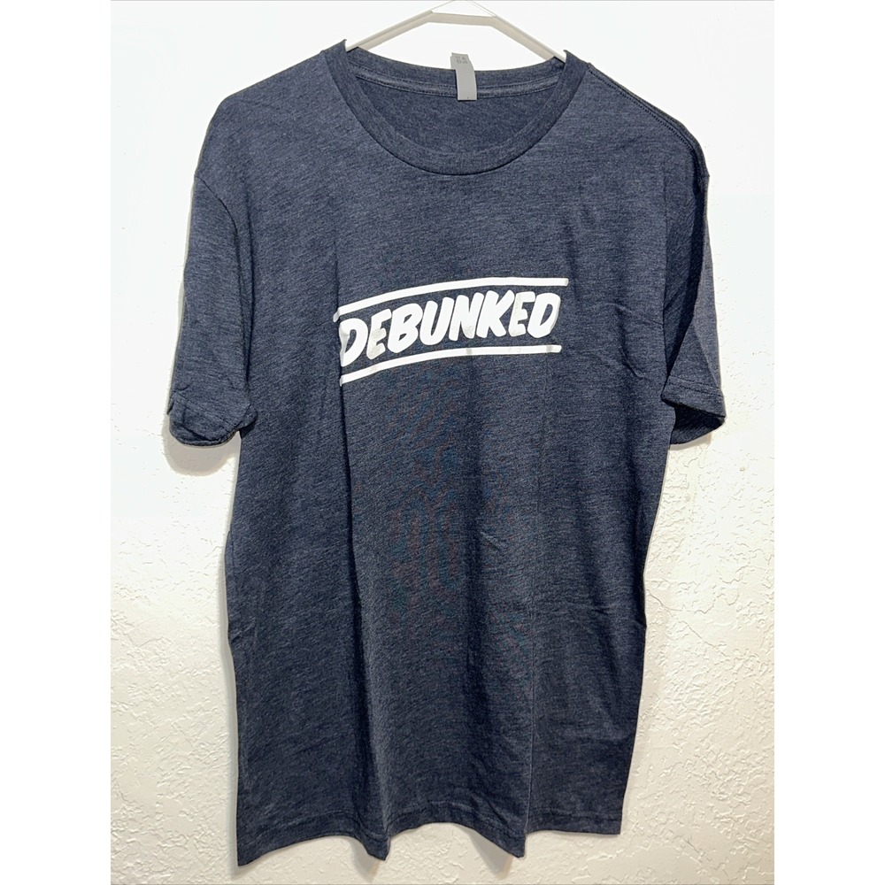 Daily‎ Wire Debunked T-Shirt Mens Large Charcoal Heather Blue DW Graphic Tee